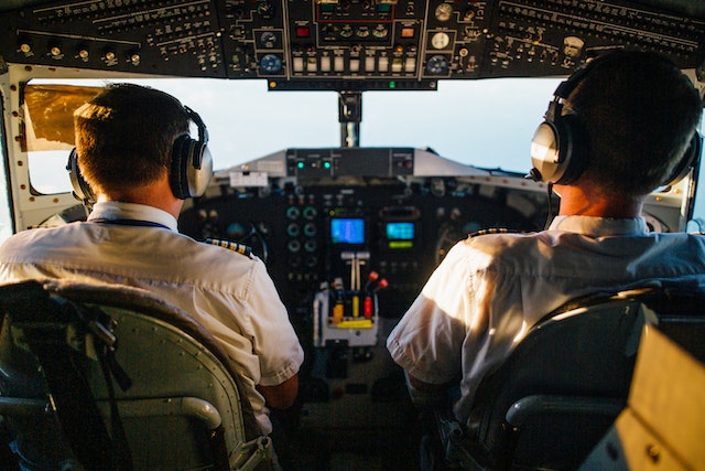 Vista trasera del piloto