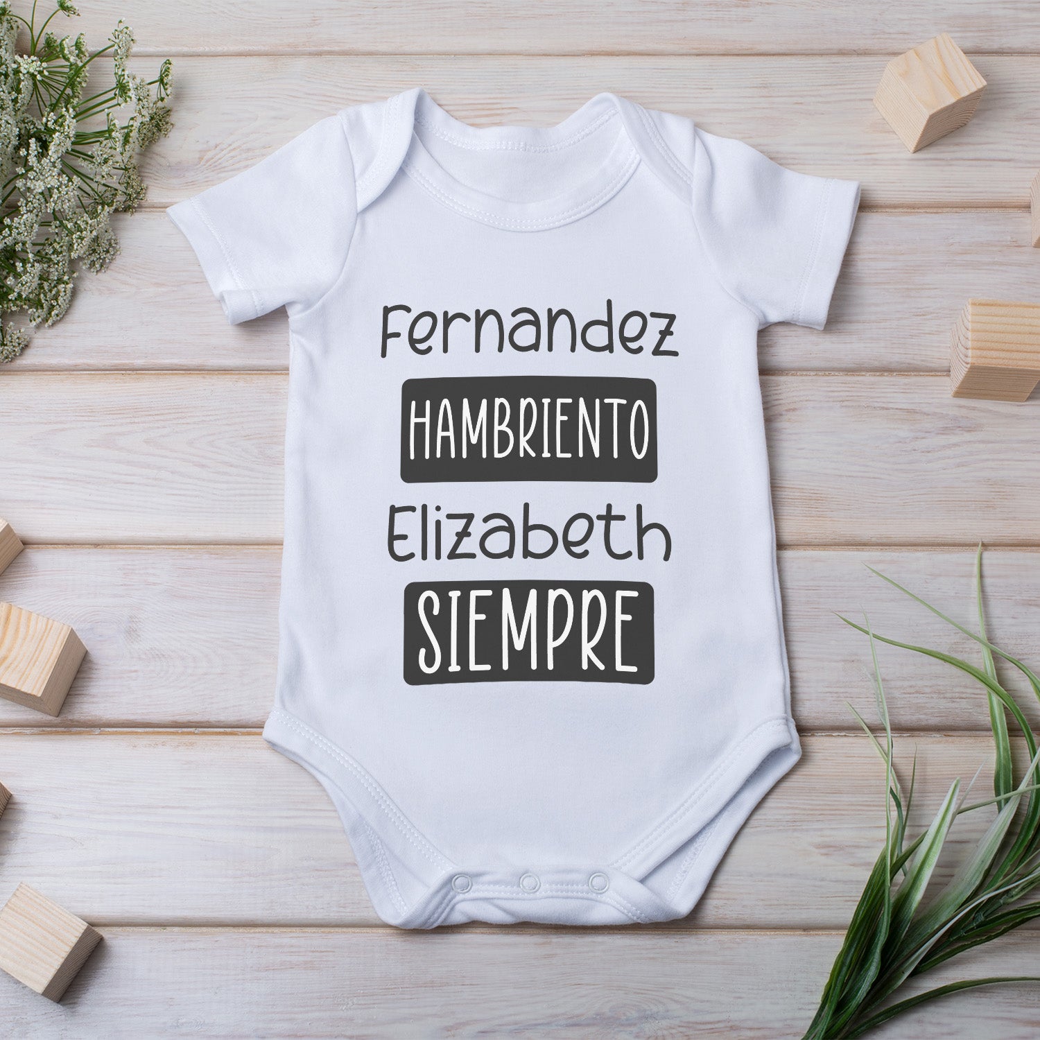 Body Para Bebé Divertido Y Personalizado Con Hambre Siempre