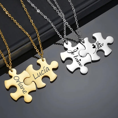 Collar Personalizado Puzzle Grabado