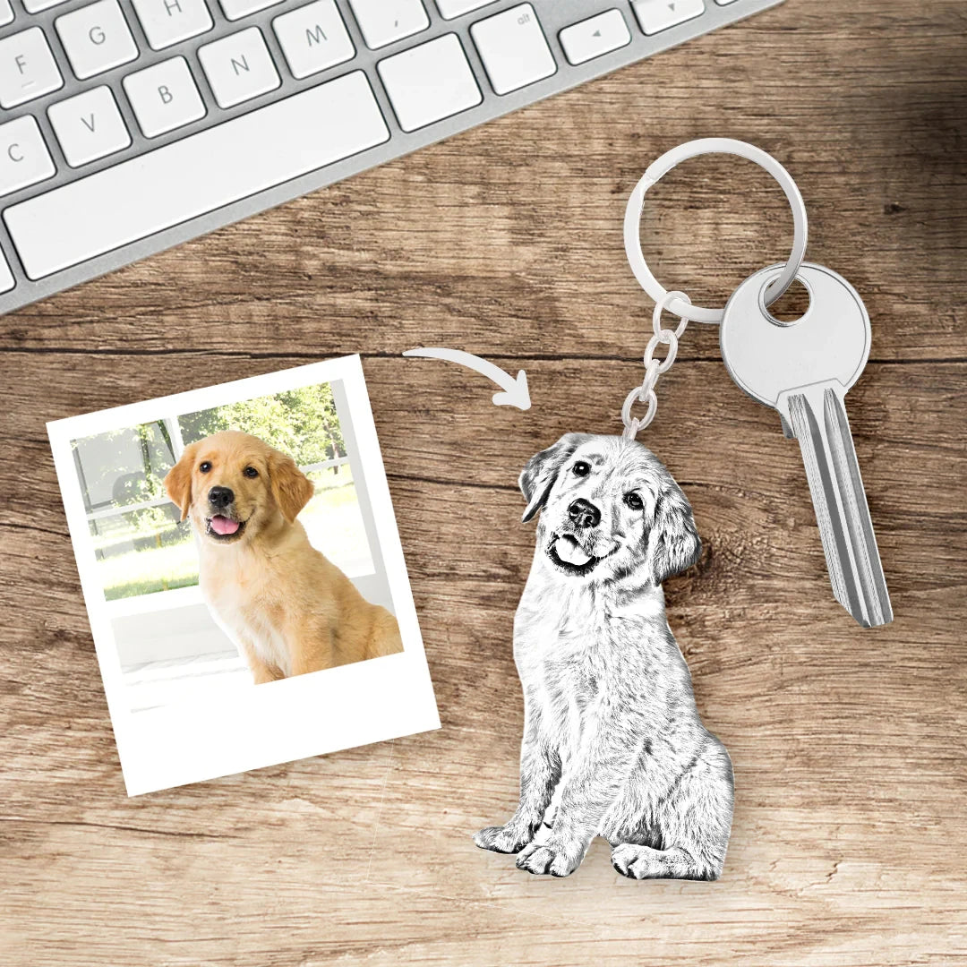 Llavero Personalizado Foto Mascota Grabada