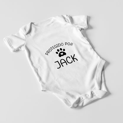 Body Personalizado Para Bebé Con Huella Perro Y Nombre
