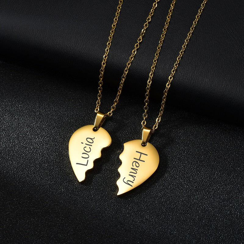 Collar Personalizado Corazón Para Parejas