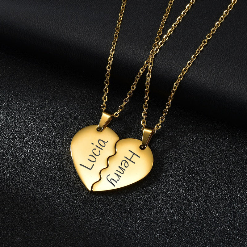 Collar Personalizado Corazón Para Parejas