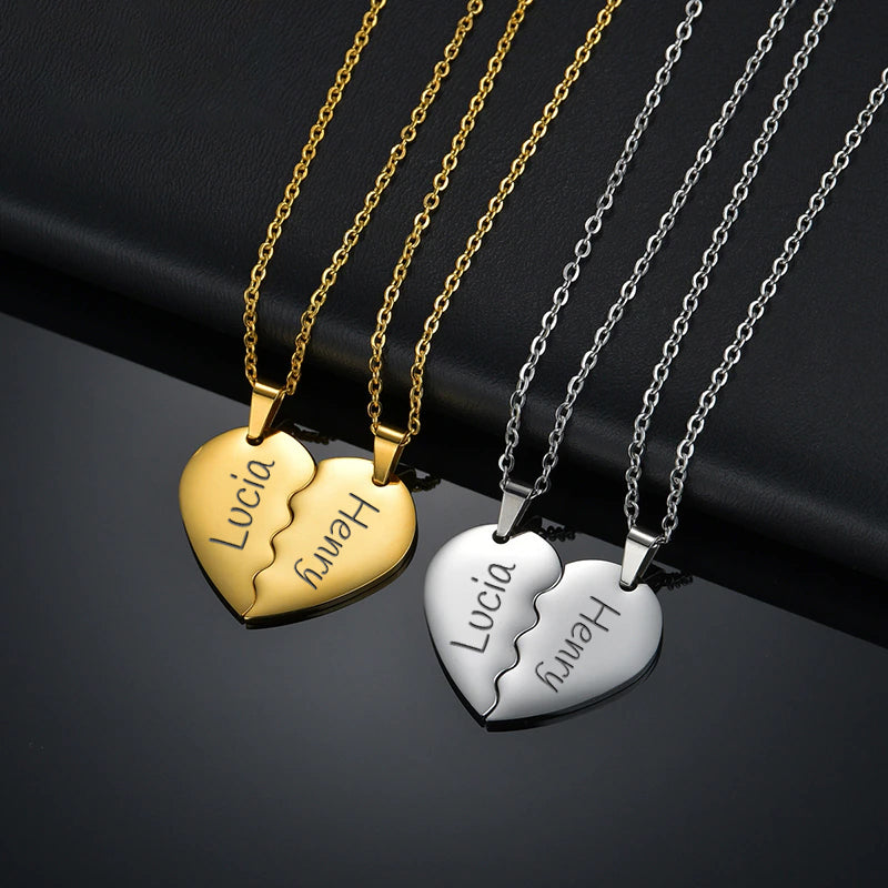 Collar Personalizado Corazón Para Parejas