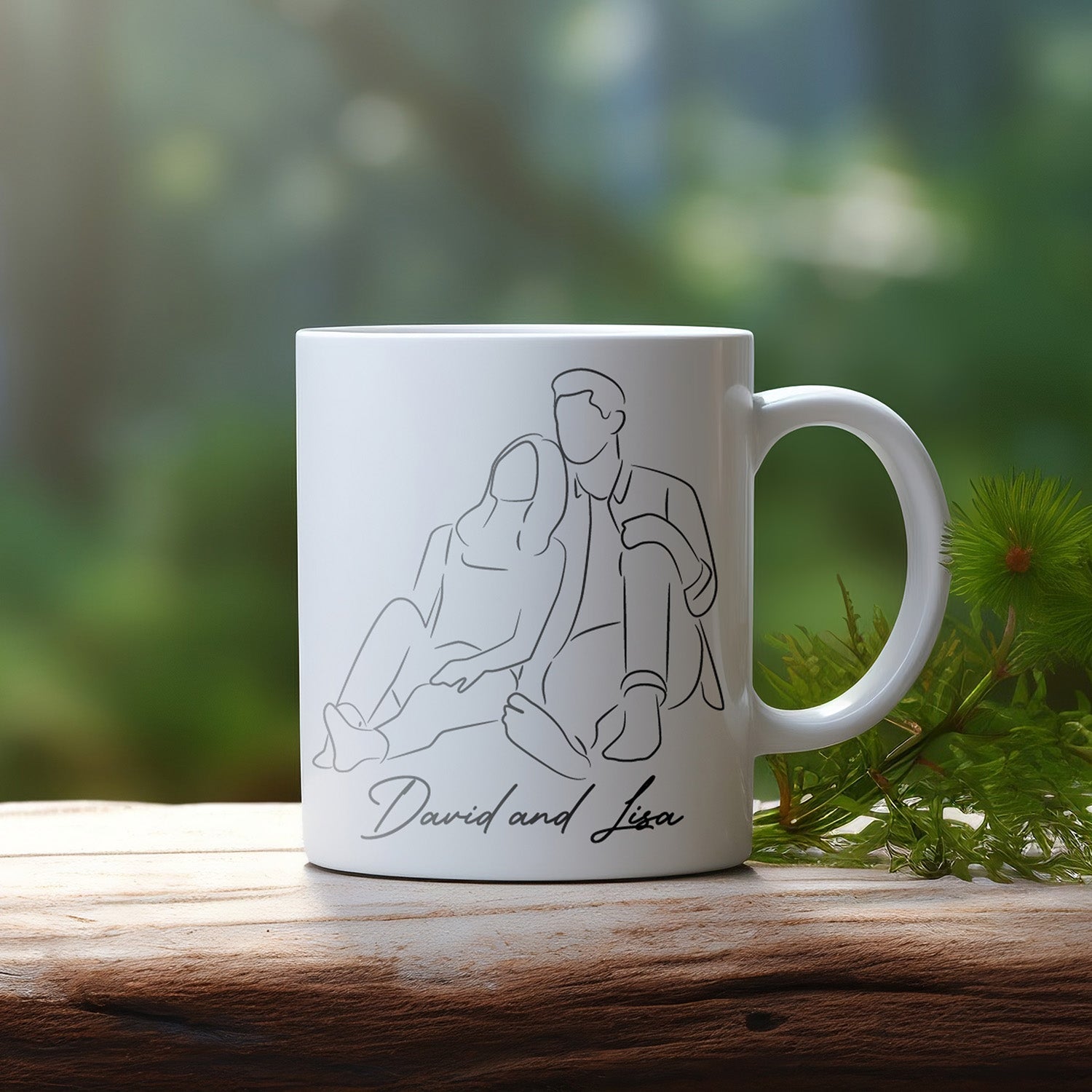 Taza Personalizada Arte Lineal