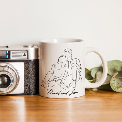 Taza Personalizada Arte Lineal