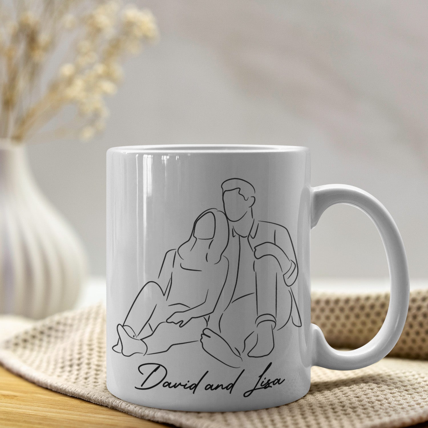 Taza Personalizada Arte Lineal