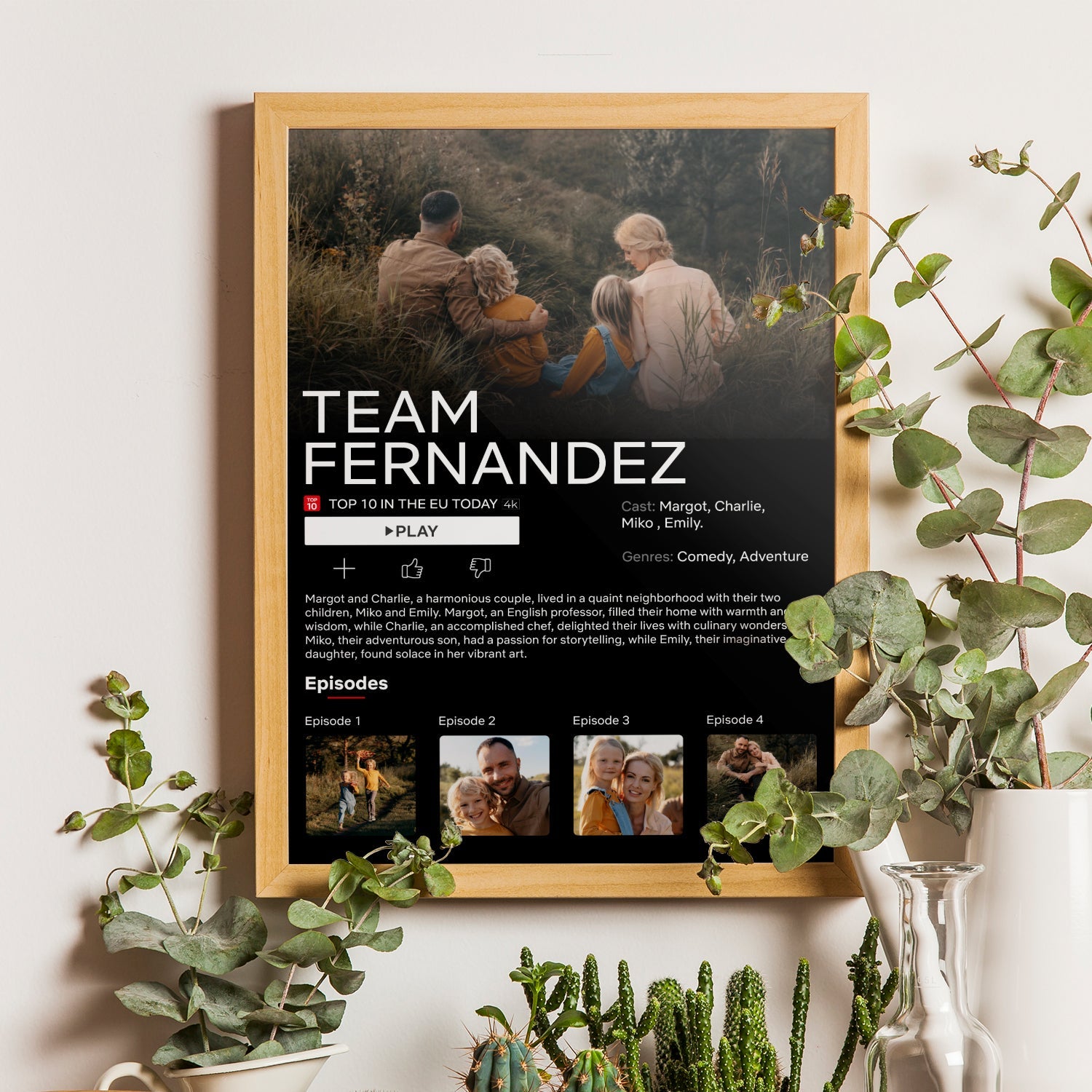 Póster Personalizado Con Fotos Estilo Película Netflix