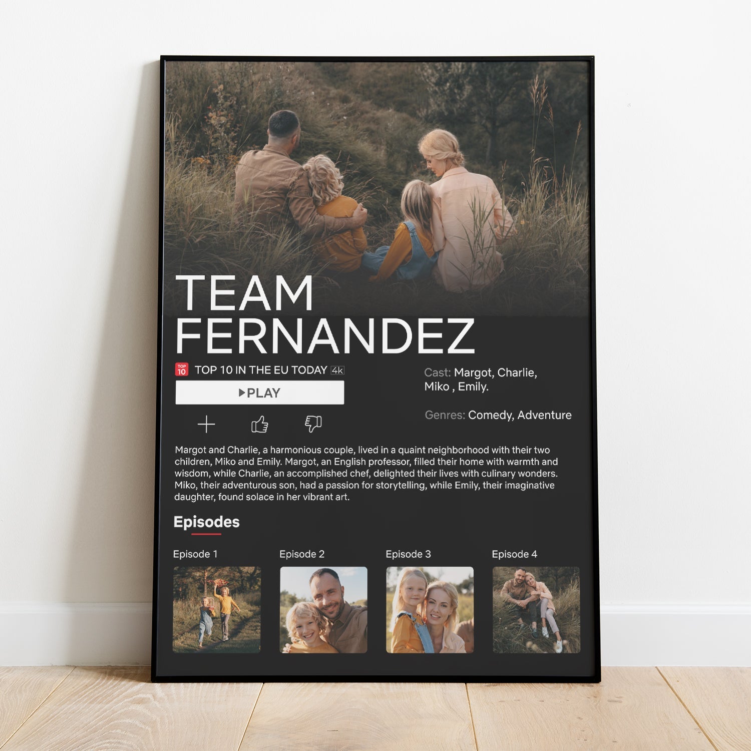 Póster Personalizado Con Fotos Estilo Película Netflix