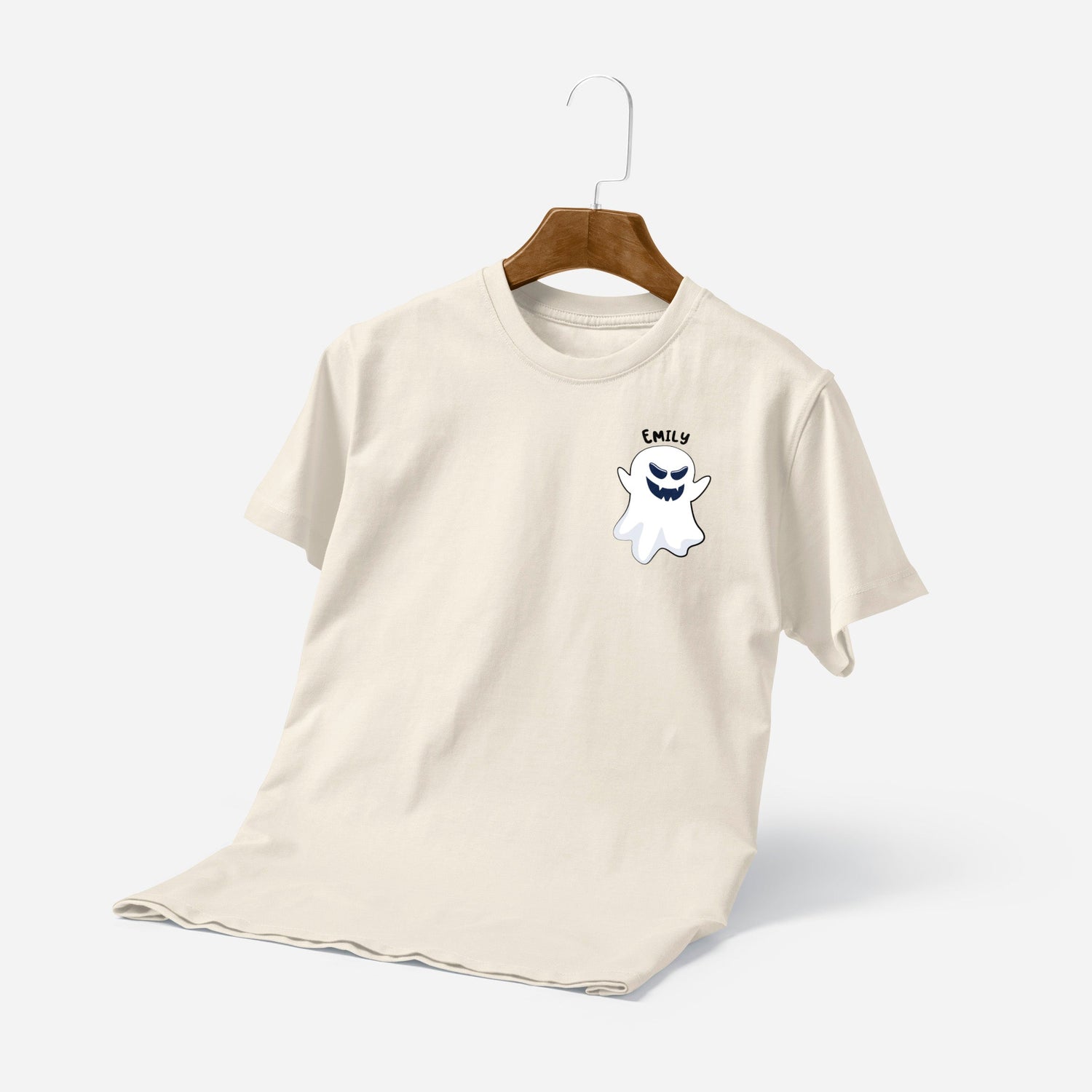 Camiseta Personalizada Con Fantasma Ilustrado Y Nombre