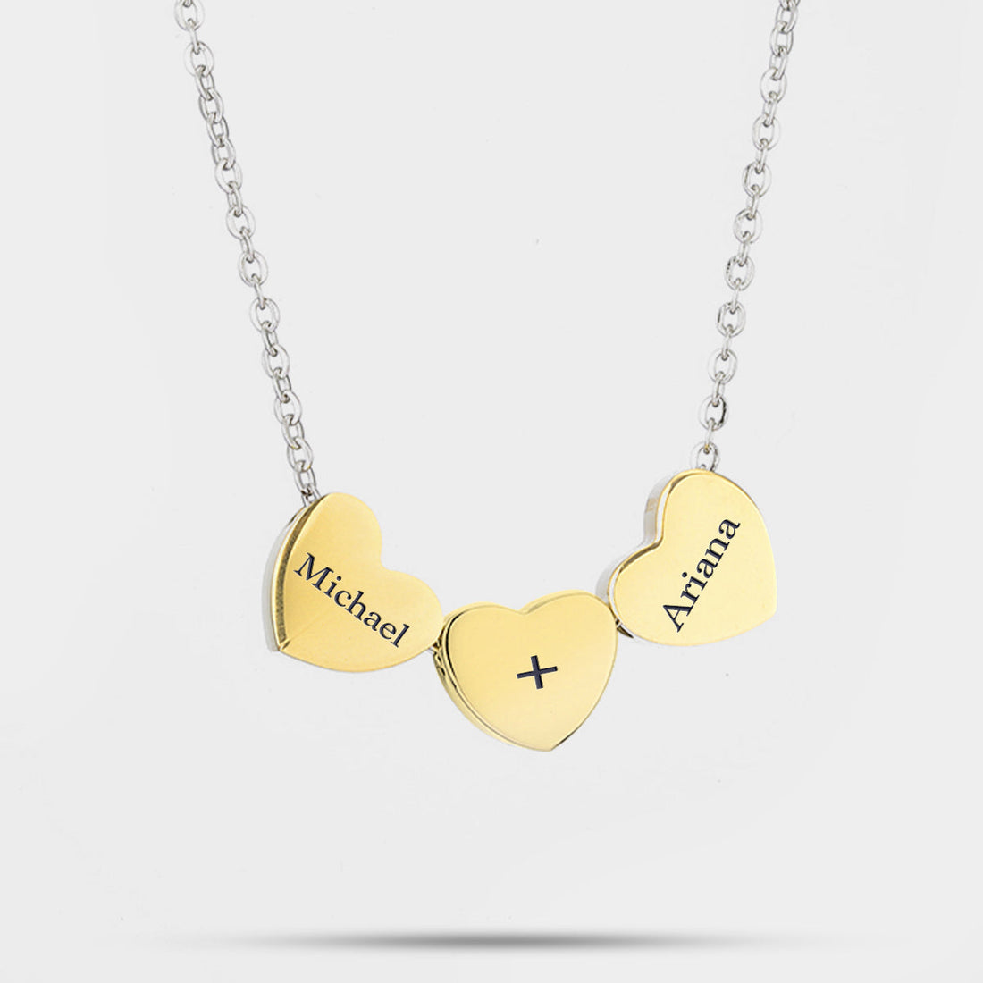 Collar Personalizado Tres Corazones con Nombre