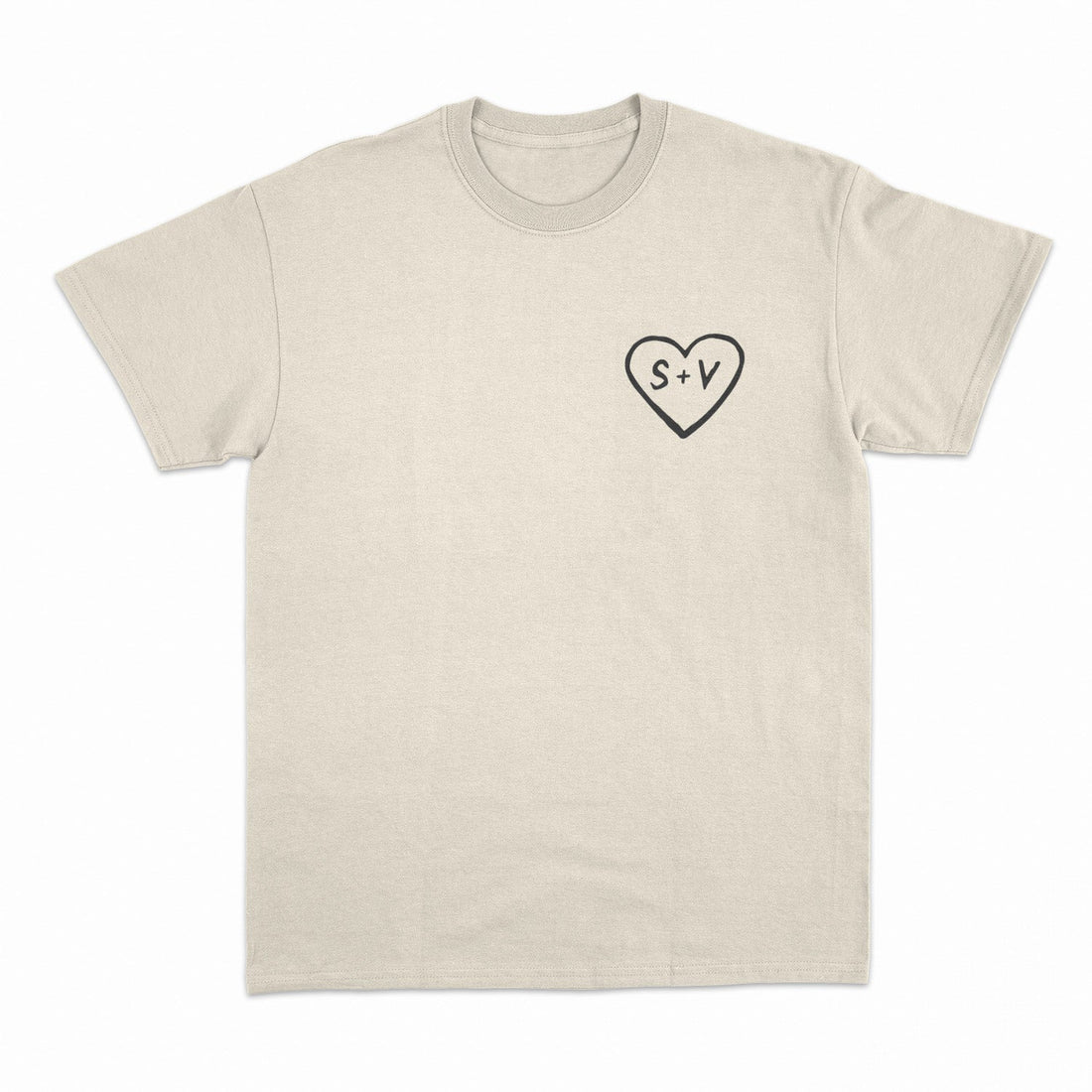 Camiseta Personalizada Para Parejas Corazón E Iniciales