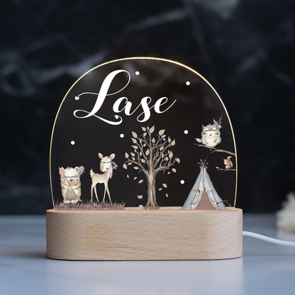 Lámpara De Noche Personalizada Para Niños Animales Y Naturaleza