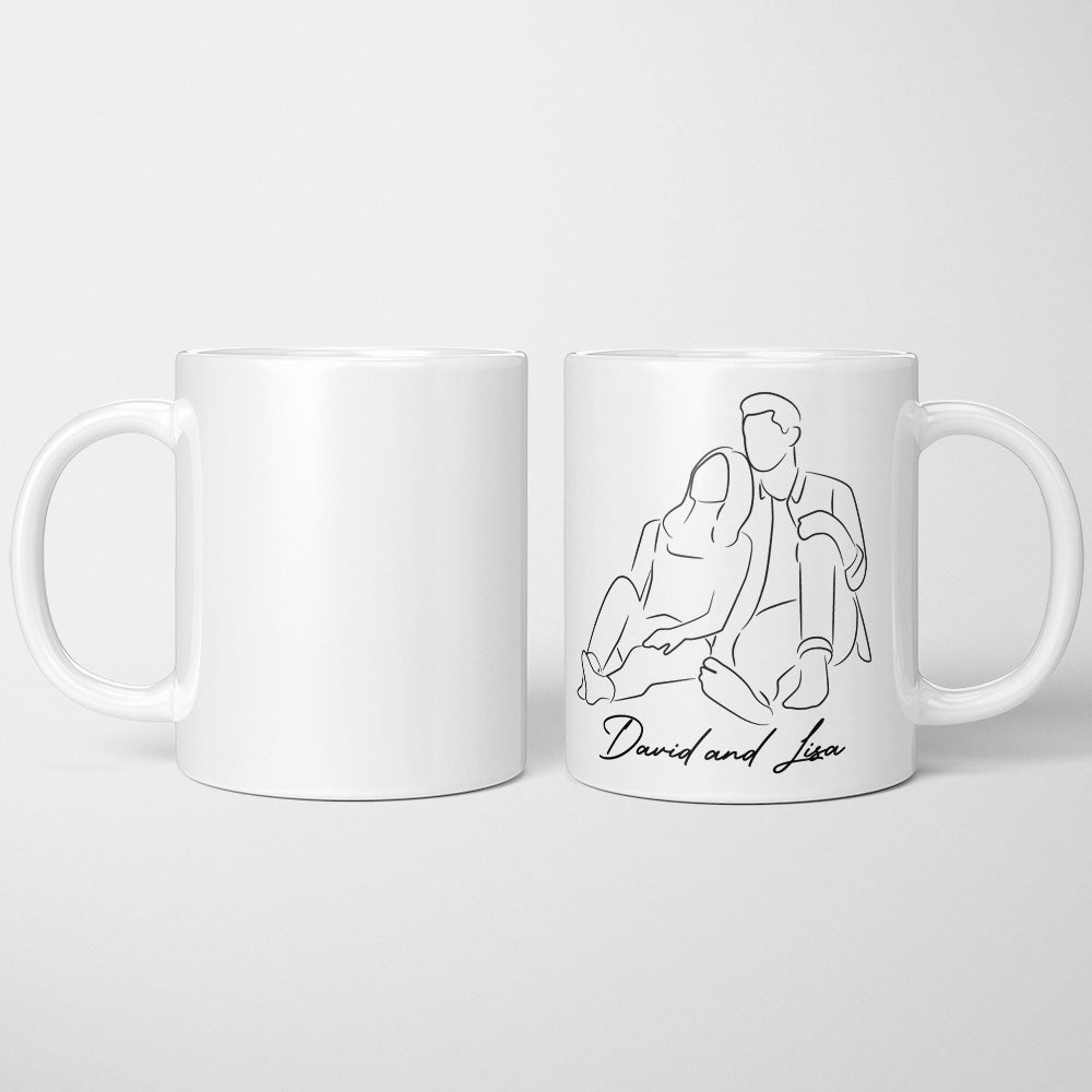 Taza Personalizada Arte Lineal