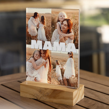 Placa Transparente Personalizada con Collage Fotos y Texto