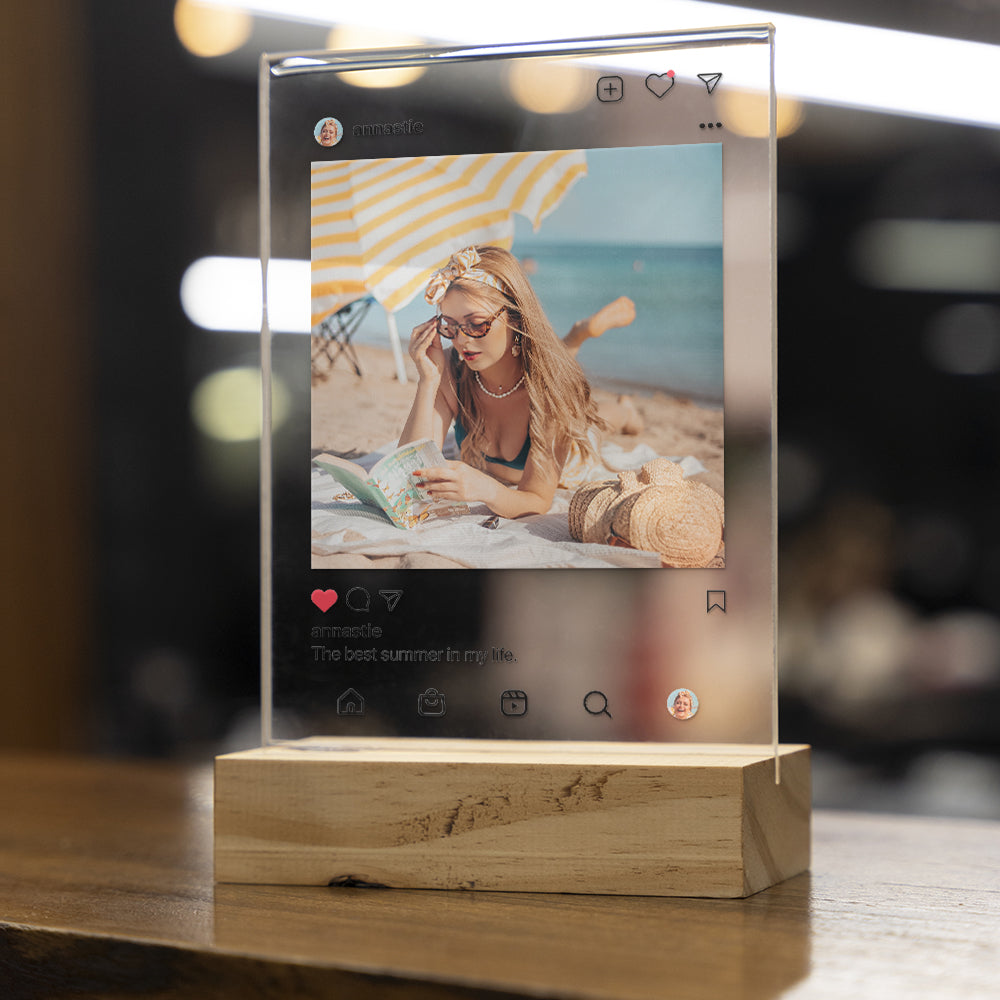 Placa Transparente Personalizada Instagram con Foto