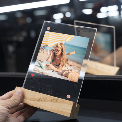 Placa Transparente Personalizada Instagram con Foto