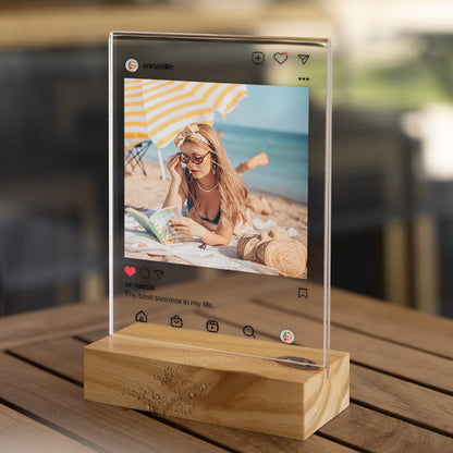 Placa Transparente Personalizada Instagram con Foto