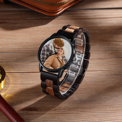 Reloj Personalizado Con Foto Correa De Madera